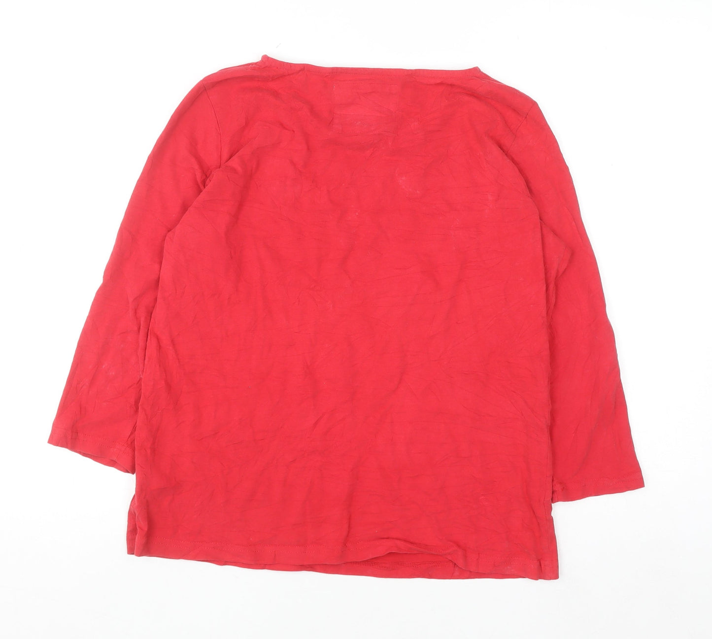 Crew Clothing Company Womens Red 100% Cotton Long Sleeve T-Shirt Size 12