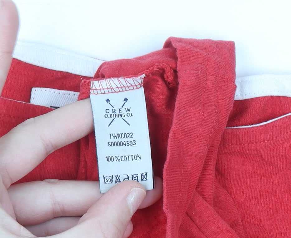 Crew Clothing Company Womens Red 100% Cotton Long Sleeve T-Shirt Size 12