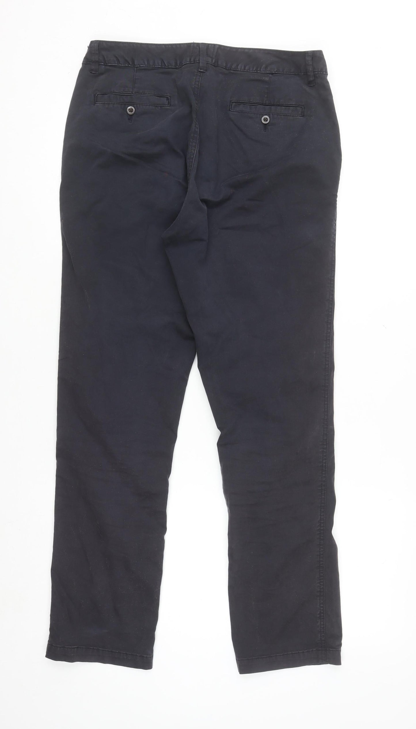 John Lewis Womens Navy Cotton Stretch Chino Trousers Size 10