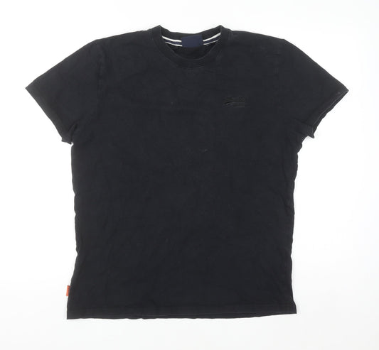 Superdry Men's Black XL Crew Neck Cotton T-Shirt