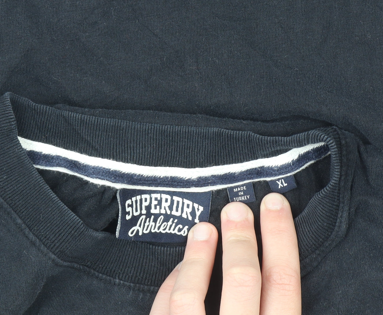 Superdry Men's Black XL Crew Neck Cotton T-Shirt