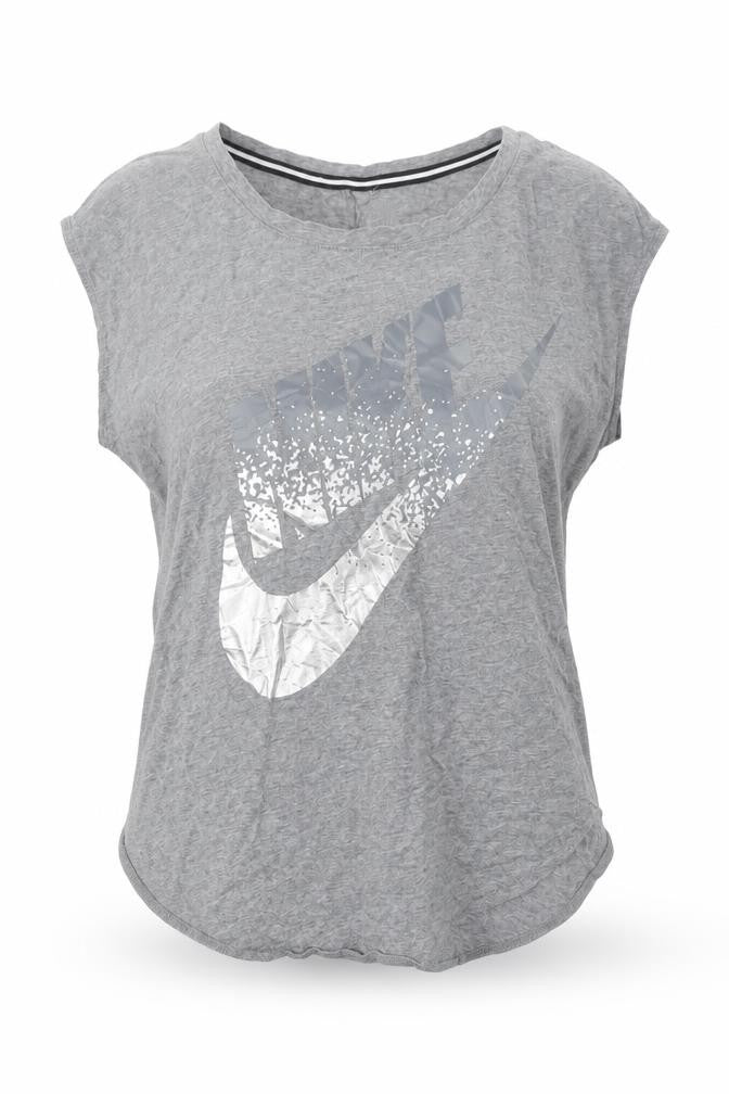Nike Womens Grey Sleeveless Tank Top L Basic Logo Sportswear