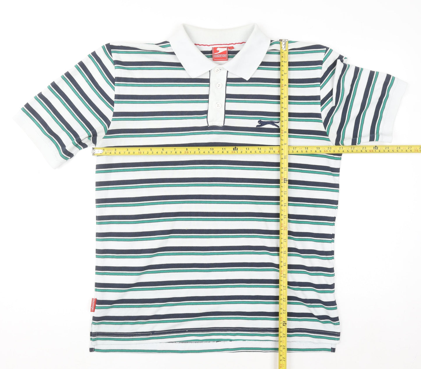 Slazenger Men’s Multicoloured Striped Polo Shirt M Regular Fit