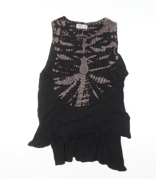 Label Lab Womens Black Tie Dye Sleeveless Camisole Top Size 12