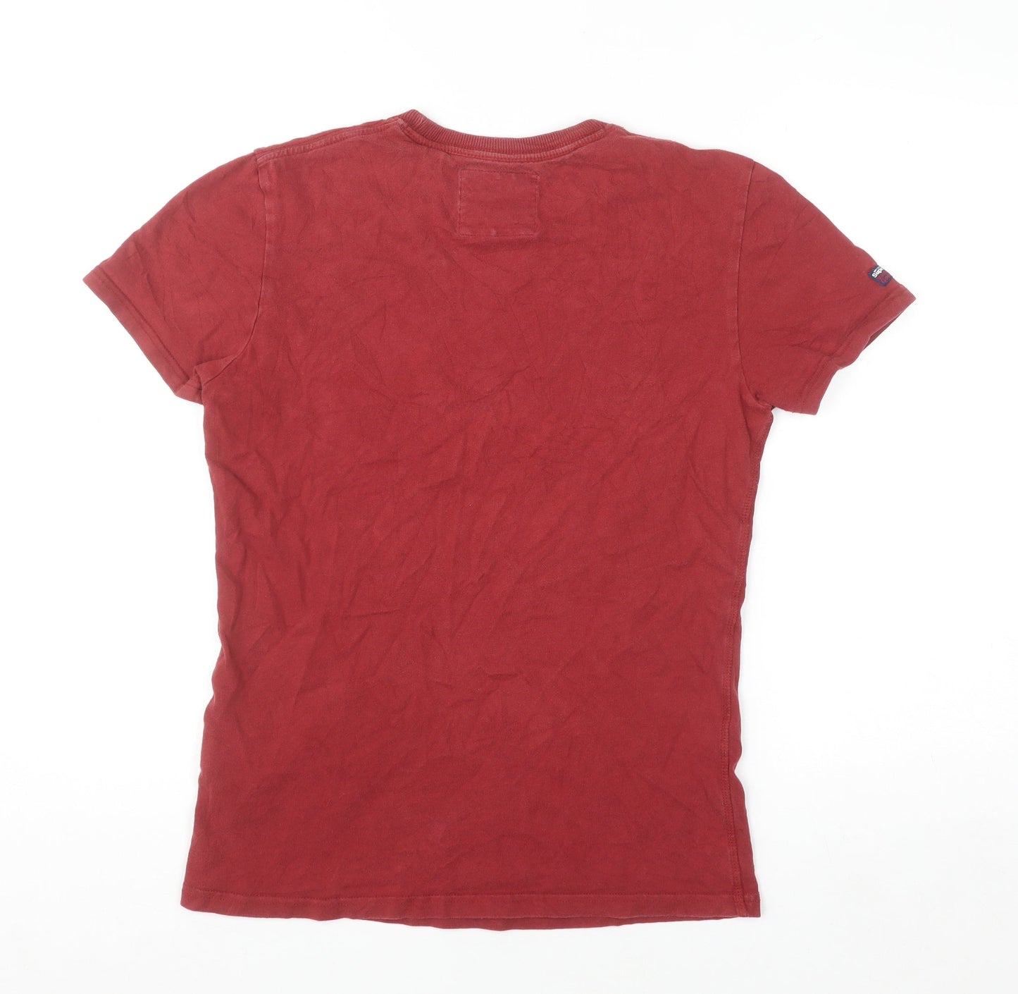 Superdry Mens Red Vintage Graphic Print Cotton T-Shirt Size S