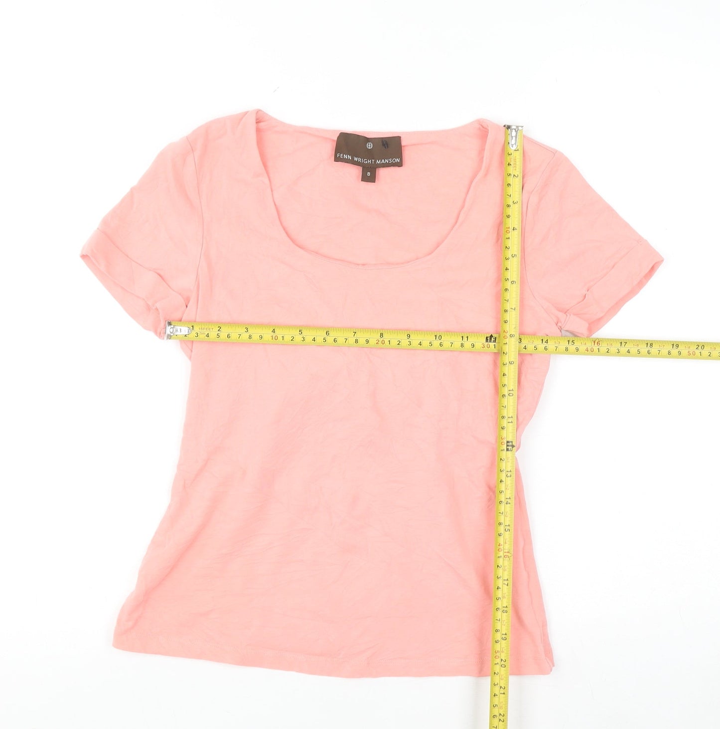 Fenn Wright Manson Women's Pink Size 8 Scoop Neck Cotton T-Shirt