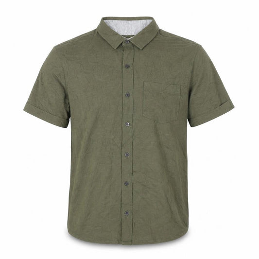 Tailor Vintage Men's Green Short Sleeve Button-Up Shirt M Regular Fit