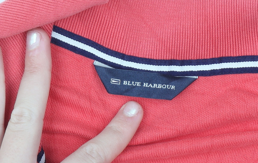 Marks and Spencer Blue Harbour Men’s Red Cotton Polo Shirt Medium
