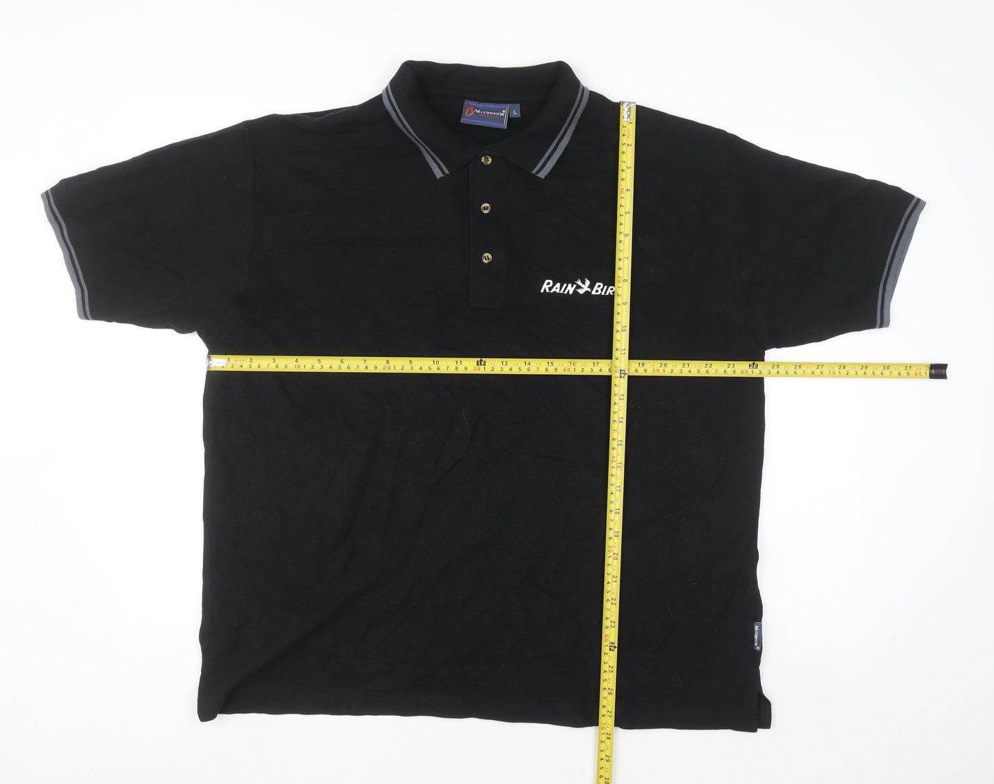 McForsum Men’s Black Cotton Polo Shirt L Logo Workwear