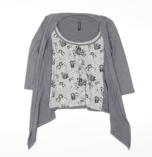 Marks and Spencer Women's Grey Floral Tunic Top Size 10