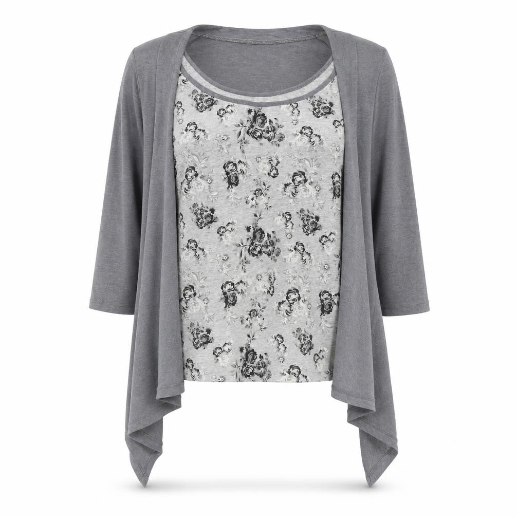 Marks & Spencer Women's Grey Floral Tunic Top Size 10