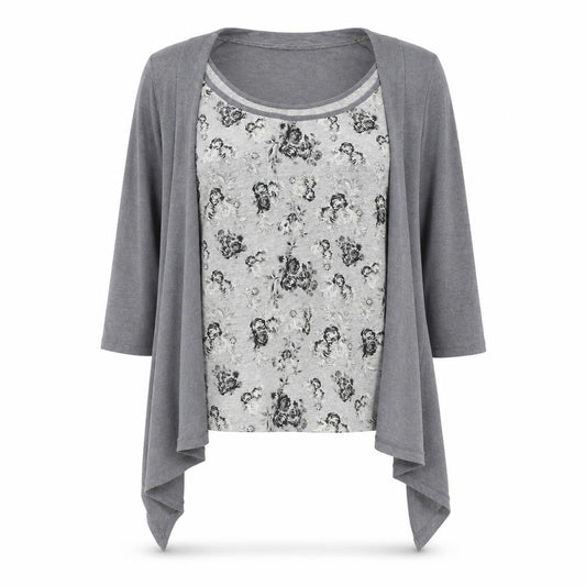 Marks & Spencer Women's Grey Floral Tunic Top Size 10
