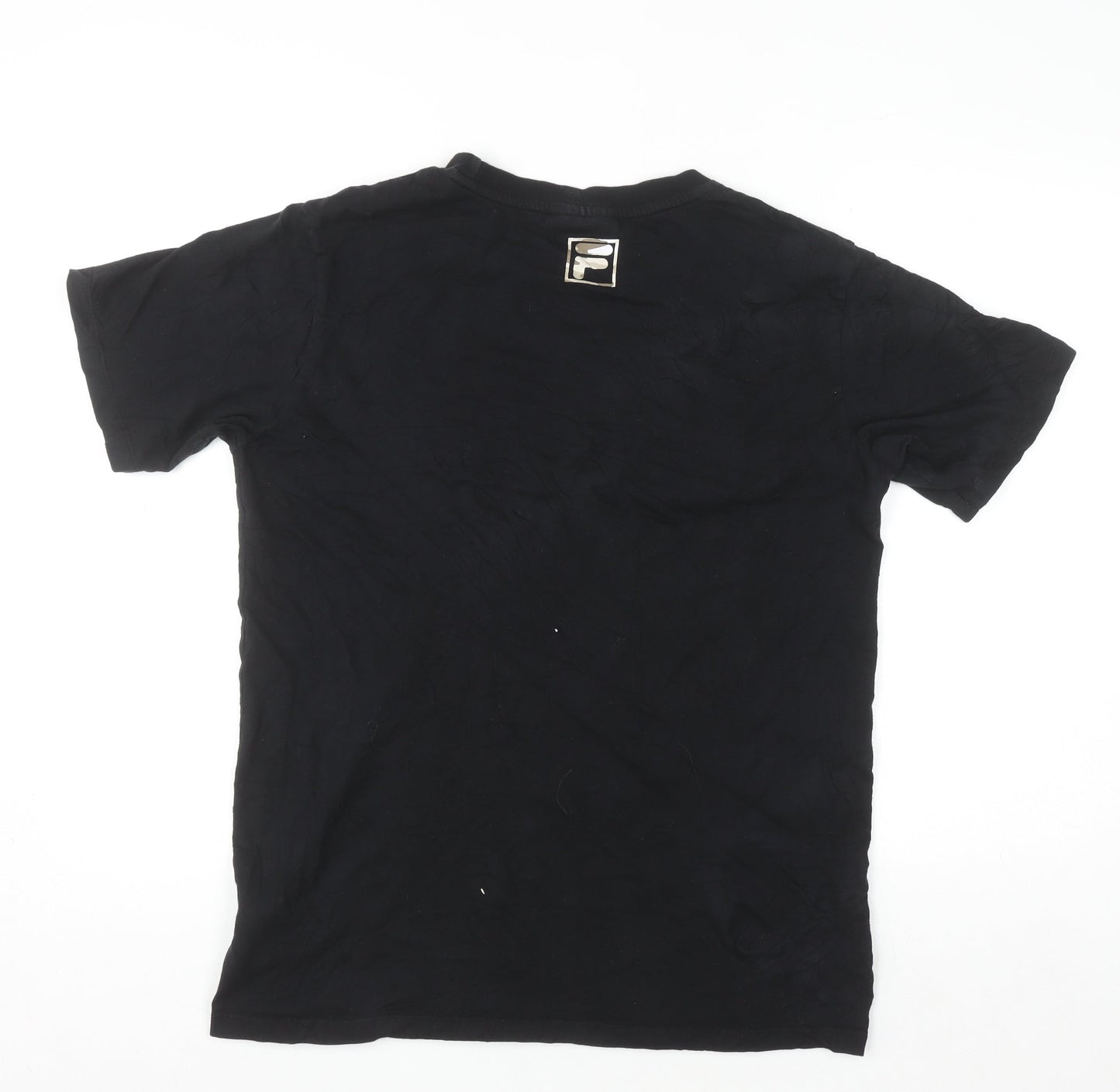 Fila Men's Black Camouflage Logo Cotton Short Sleeve T-Shirt Size S