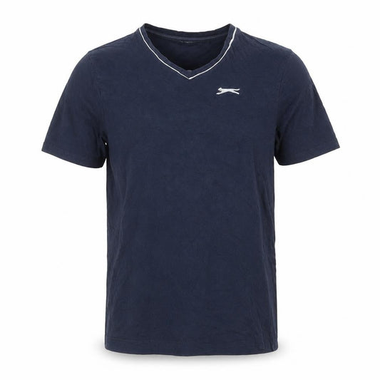 Slazenger Men's Blue V-Neck Short Sleeve Cotton T-Shirt Size S