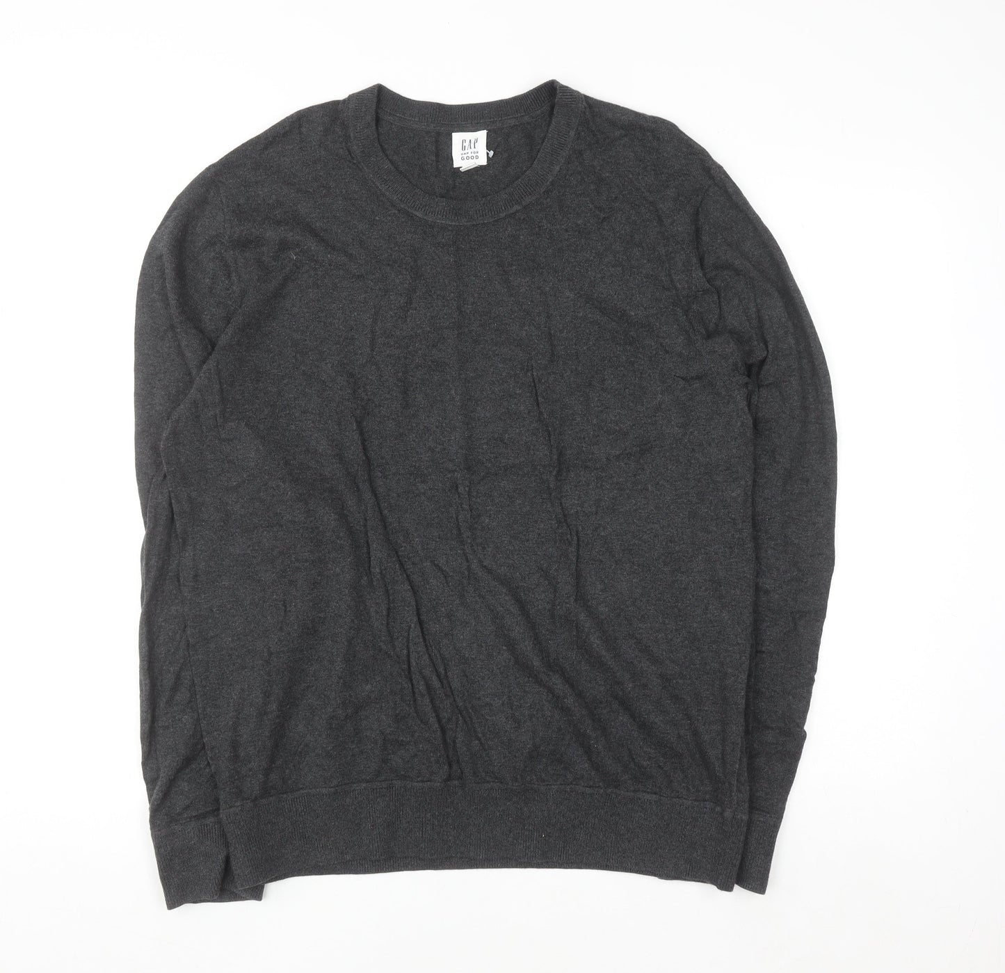GAP Men’s Grey Cotton Crew Neck Pullover Jumper Size L