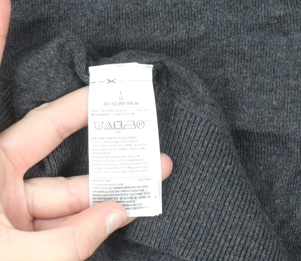 GAP Men’s Grey Cotton Crew Neck Pullover Jumper Size L