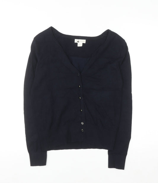 Monsoon Women's Blue V-Neck Button Cardigan Size 10