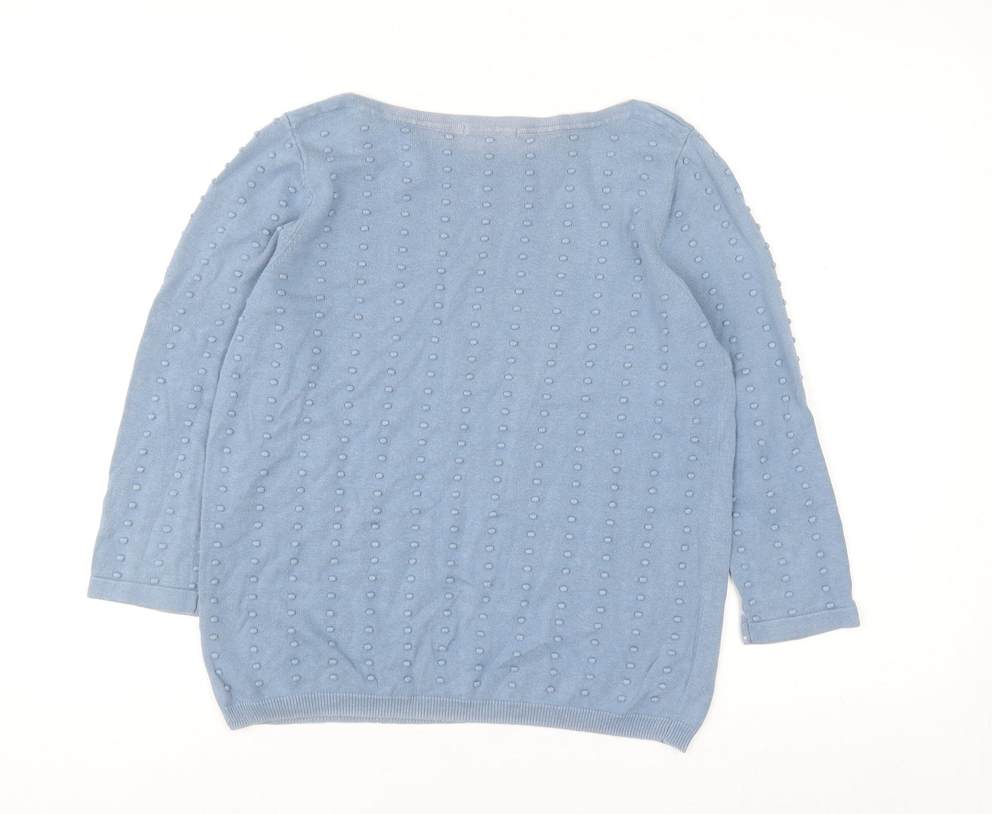 Tu Women Blue Cotton Knit Pullover Jumper Size 12