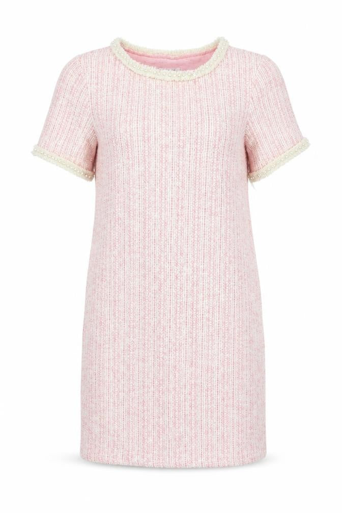 ORSAY Women's Pink Beaded Tweed Shift Dress Size S