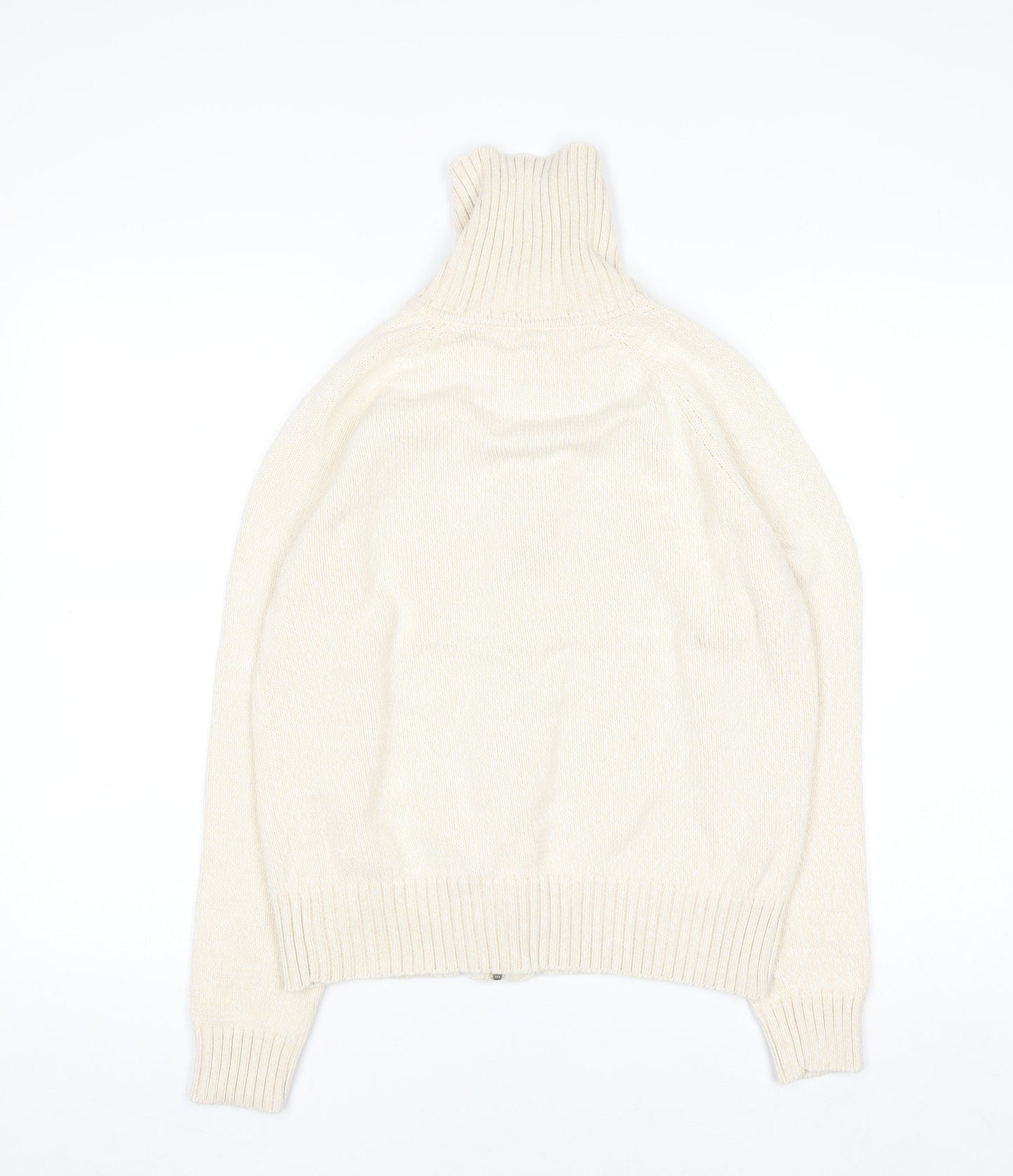 Berkertex Women's Ivory Full Zip High Neck Knit Jumper Size 14-16