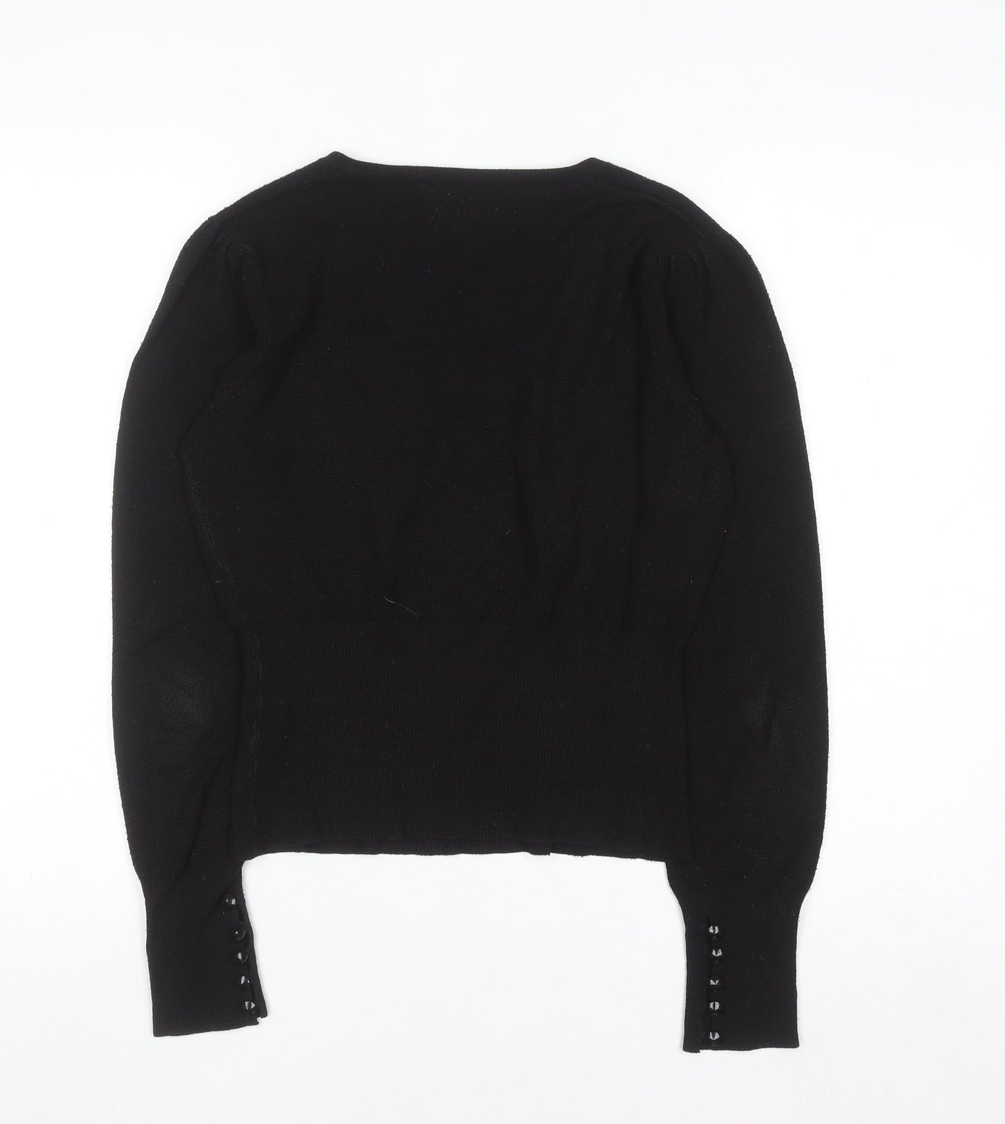 Red Herring Women’s Black V-Neck Knit Jumper Size 14