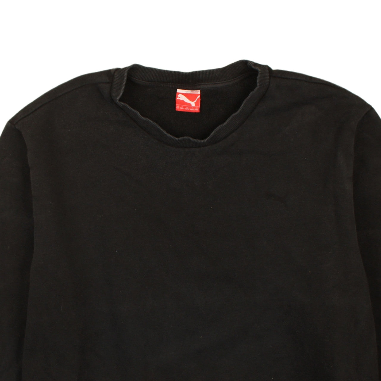 Puma Mens Black 2XL Pullover Sweatshirt Crew Neck Fleece Top