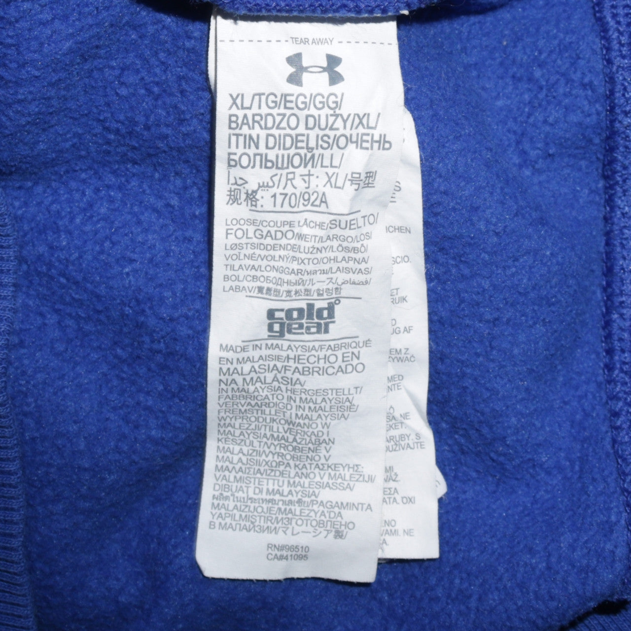 Under Armour Men's Blue XL Full Zip ColdGear Hoodie