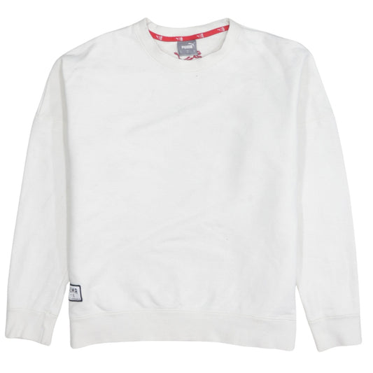 Puma Men's White Crew Neck Pullover Sweatshirt XS