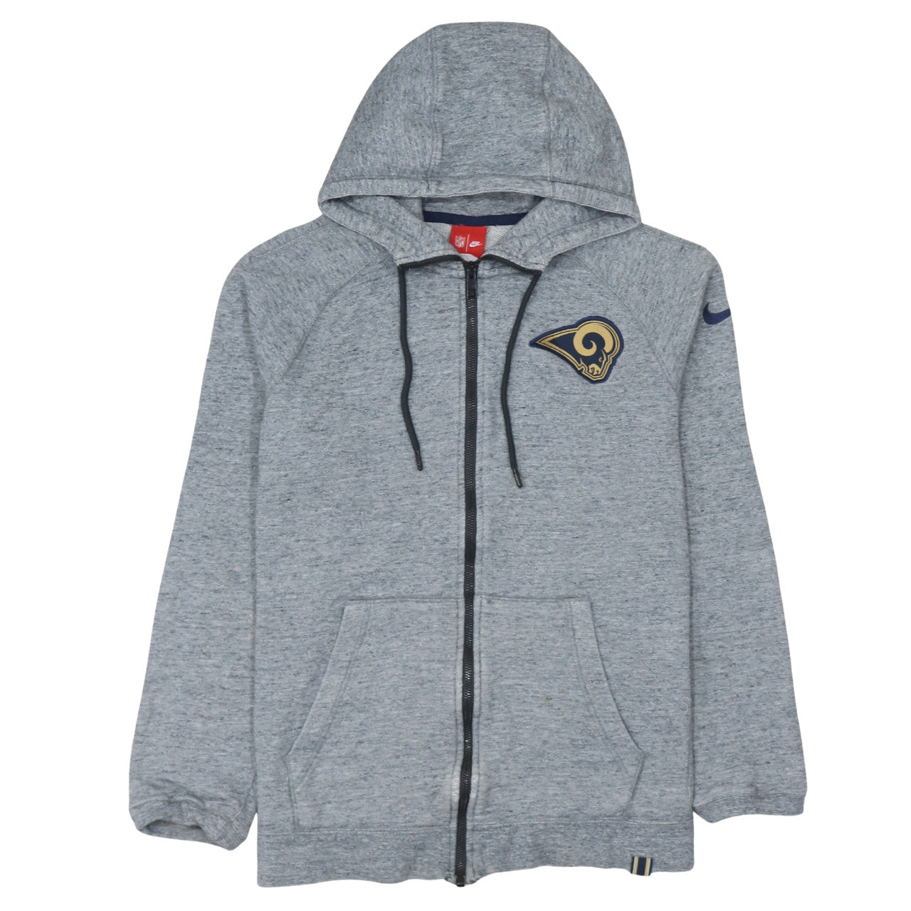 Nike NFL Los Angeles Rams Men's Grey Full Zip Hoodie Jacket Size M