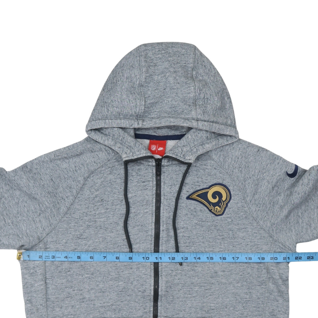 Nike NFL Los Angeles Rams Men's Grey Full Zip Hoodie Jacket Size M