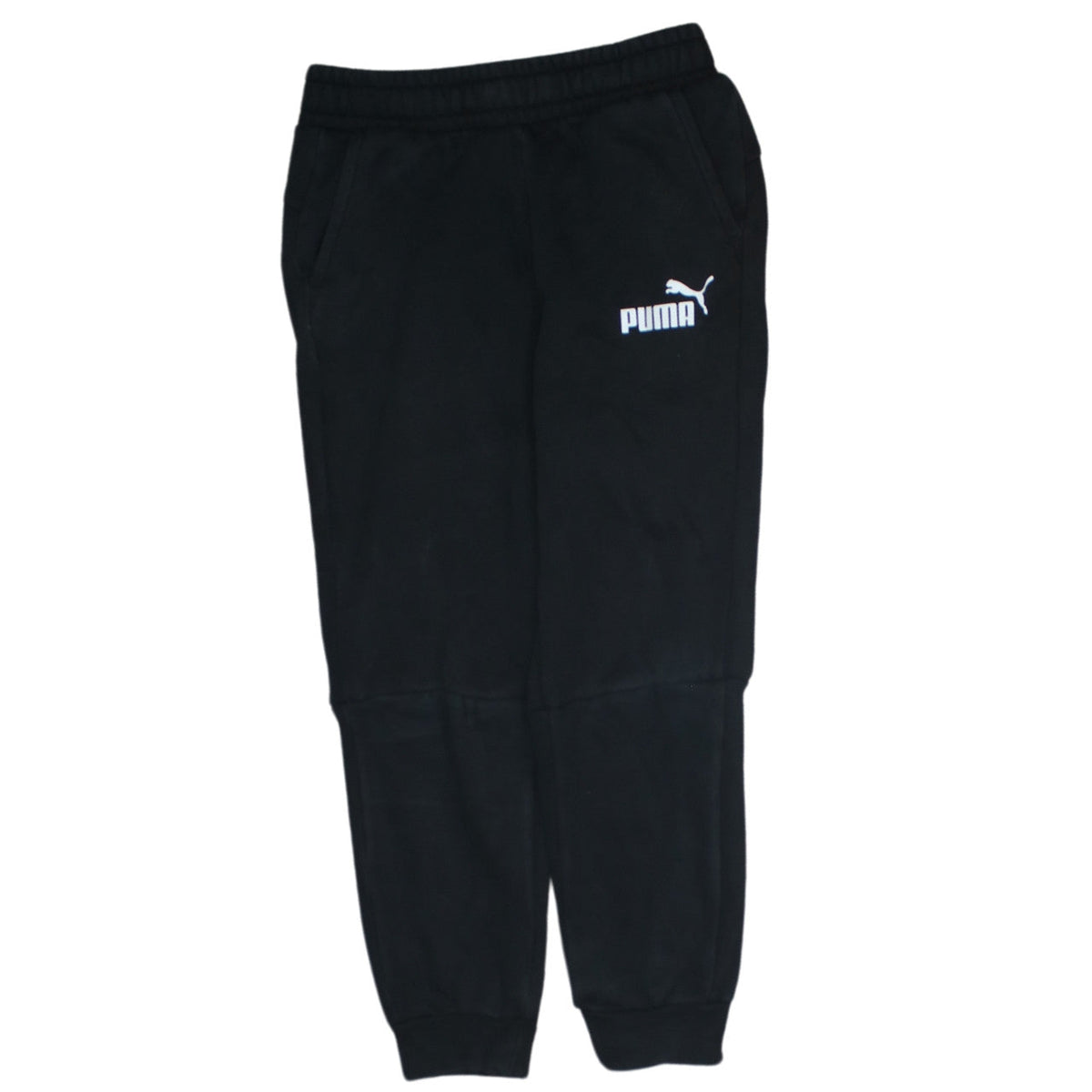 Puma Boys Black Jogger Trousers 11-12 Years Regular Fit Fleece Sweatpants