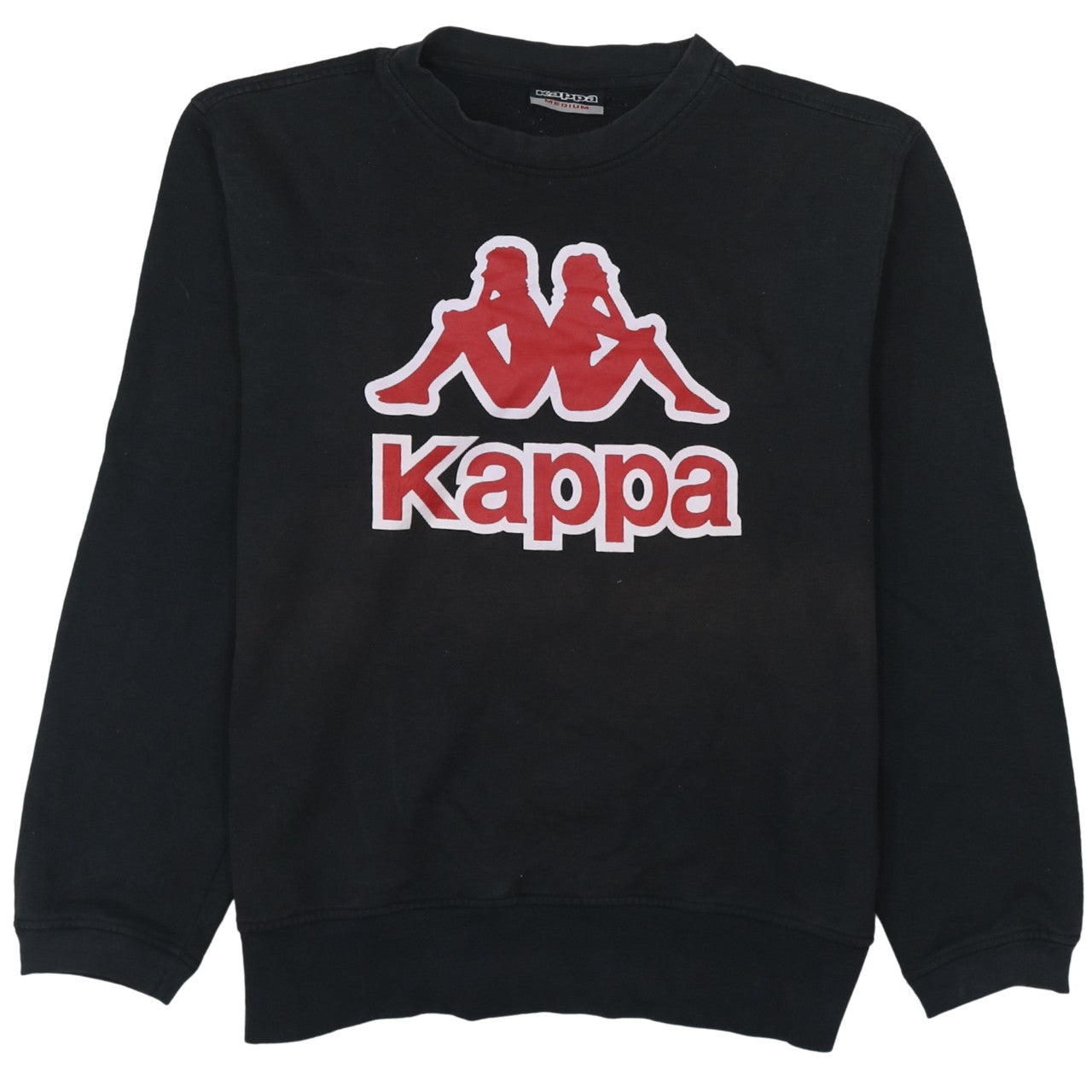 Kappa Men’s Black Medium Pullover Sweatshirt Logo Crew Neck