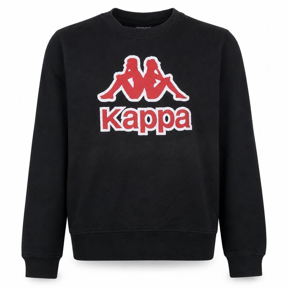Kappa Men’s Black Medium Pullover Sweatshirt Logo Crew Neck