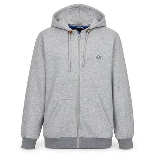 Adidas Men's Grey Full Zip Hoodie Size M Regular Fit Sportswear
