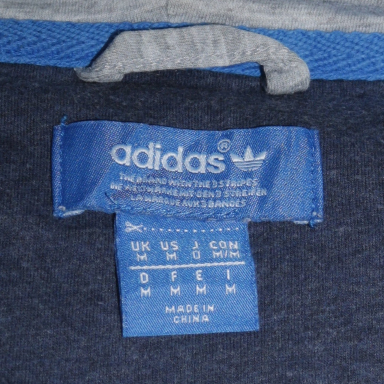 Adidas Men's Grey Full Zip Hoodie Size M Regular Fit Sportswear