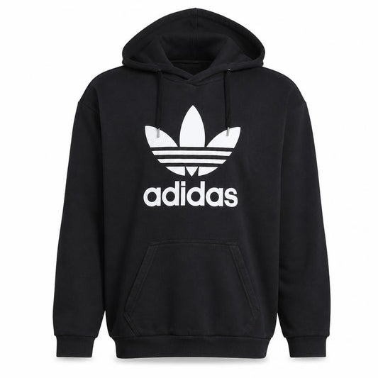Adidas Men's Black Trefoil Pullover Hoodie Size S