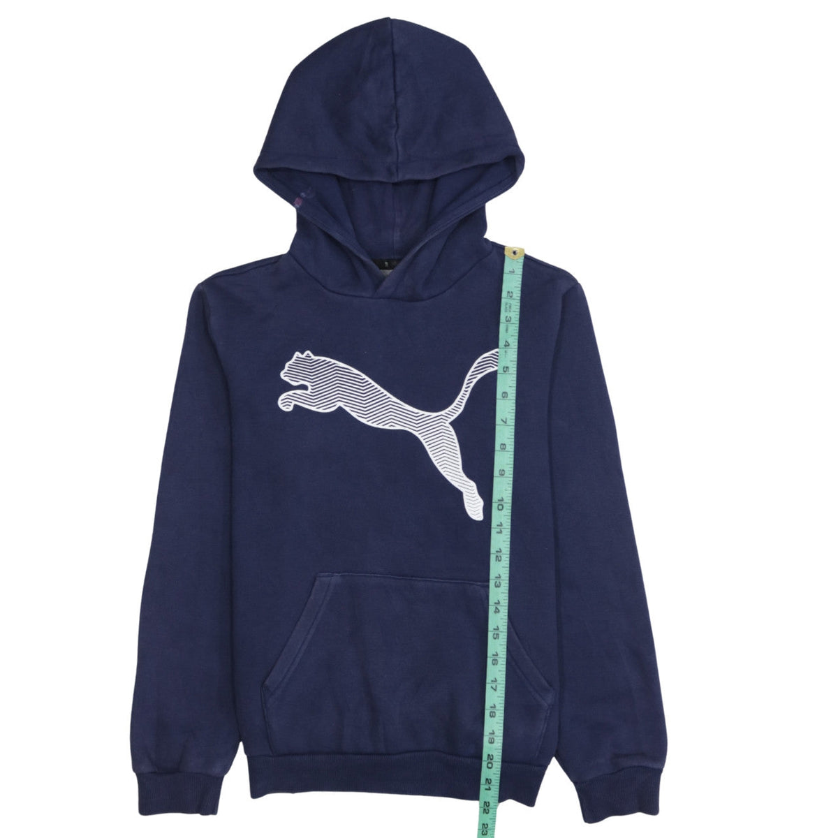 Puma Boys Blue Pullover Hoodie 12 Years Graphic Logo Fleece Sweatshirt