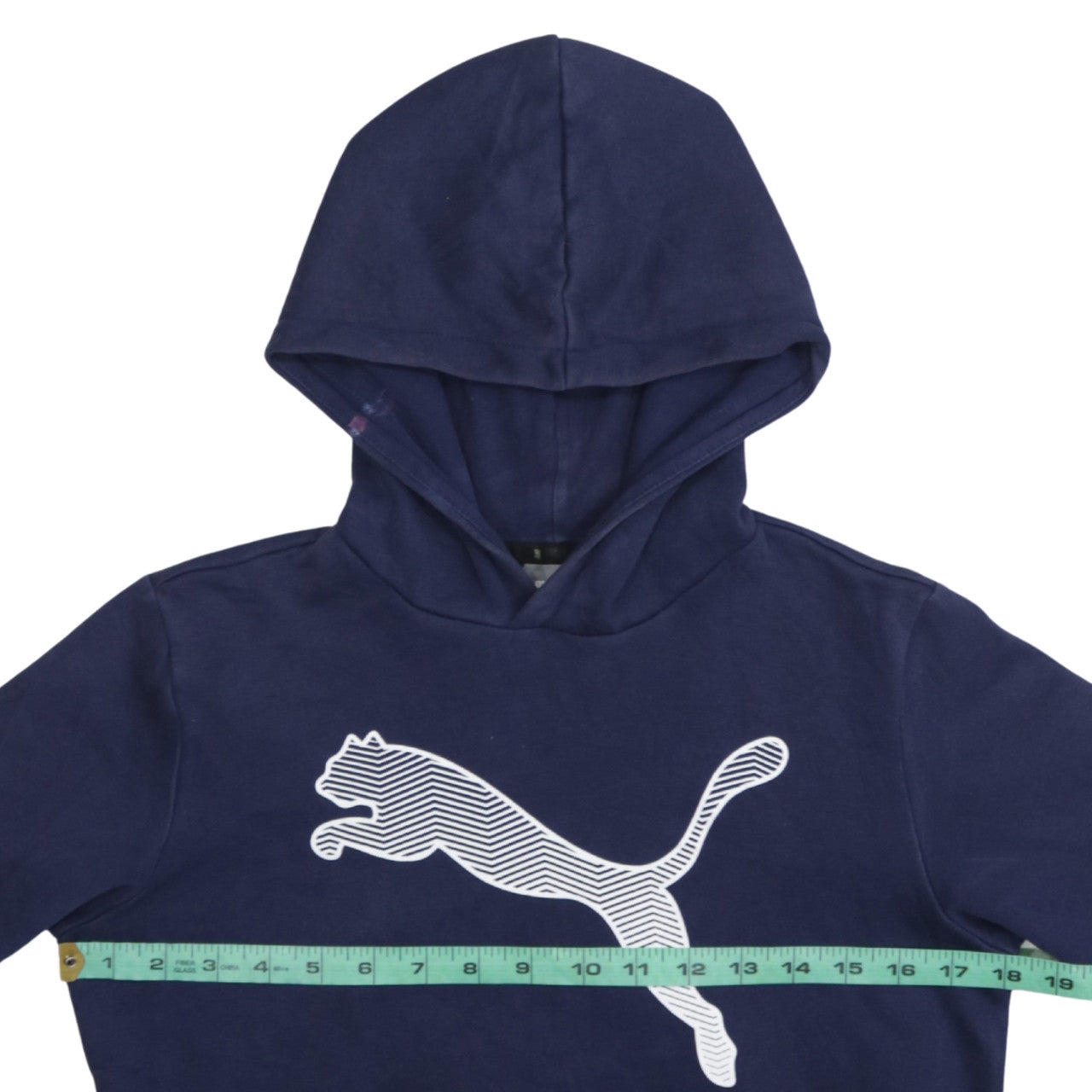 Puma Boys Blue Pullover Hoodie 12 Years Graphic Logo Fleece Sweatshirt