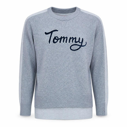 Tommy Hilfiger Men’s Grey Logo Crew Neck Pullover Jumper Size M