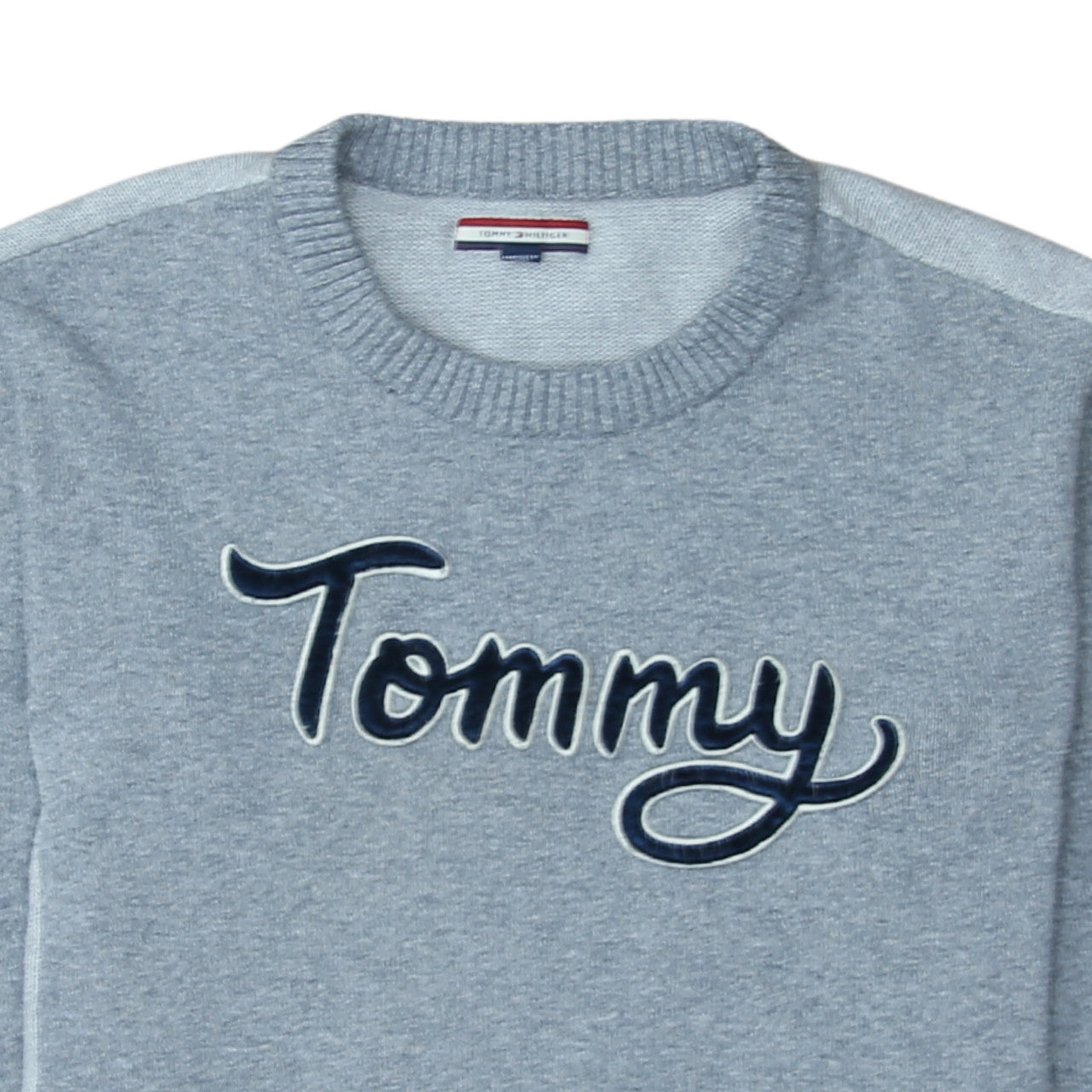 Tommy Hilfiger Men’s Grey Logo Crew Neck Pullover Jumper Size M