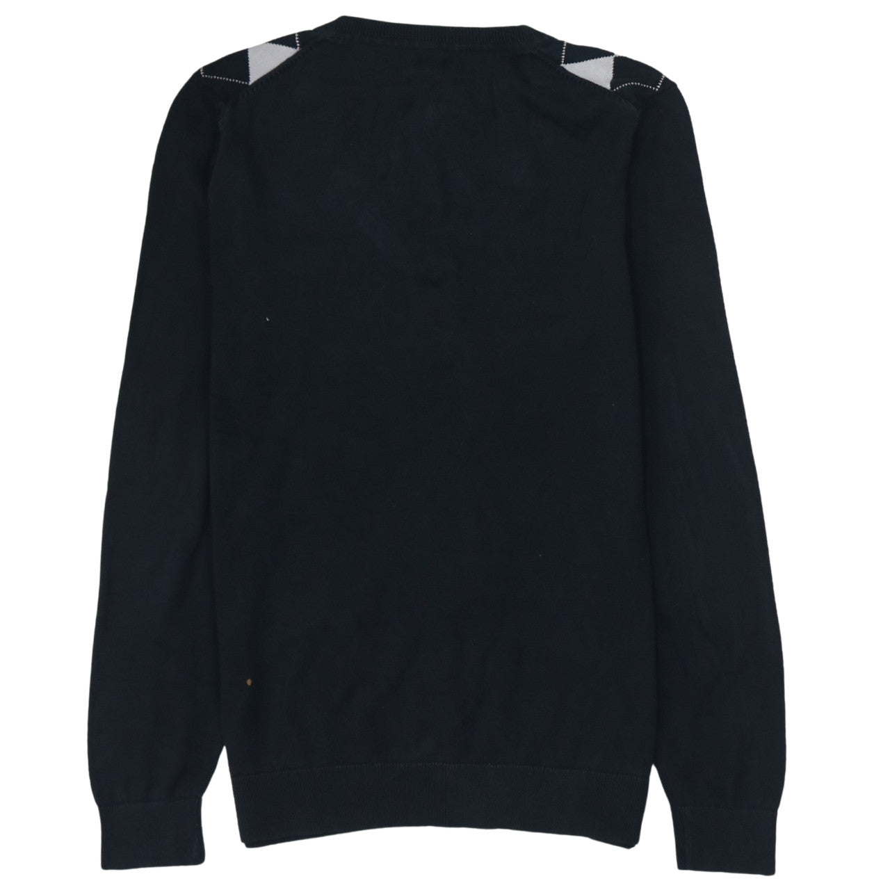 Tommy Hilfiger Men's Blue Argyle V-Neck Cotton Jumper M