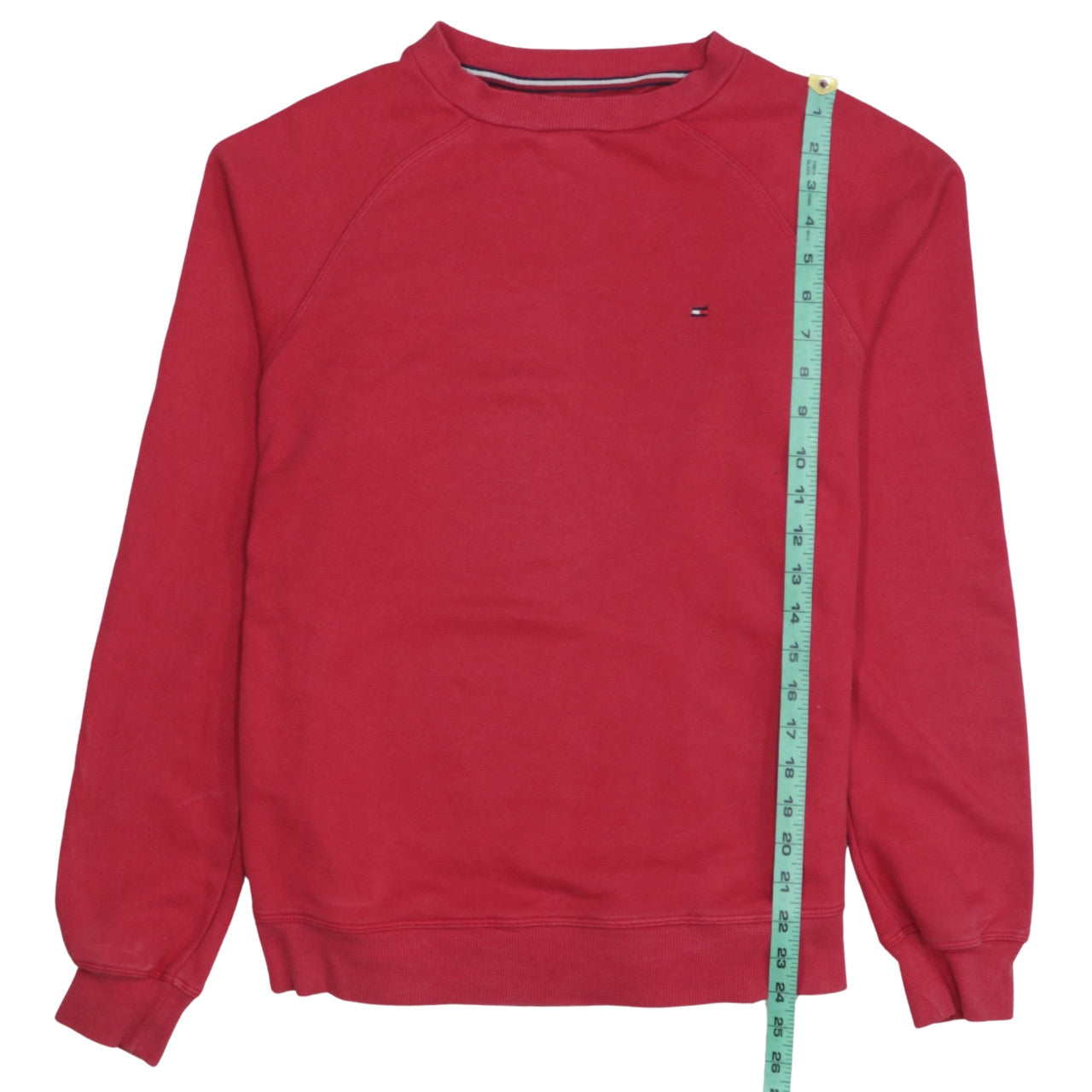 Tommy Hilfiger Men's Red Small Crew Neck Cotton Sweatshirt