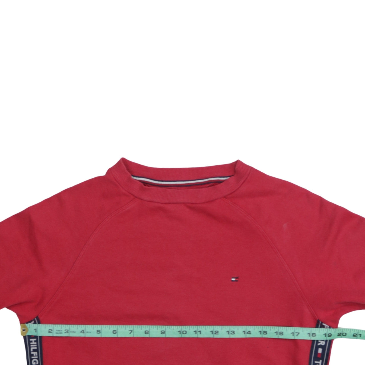 Tommy Hilfiger Men's Red Small Crew Neck Cotton Sweatshirt