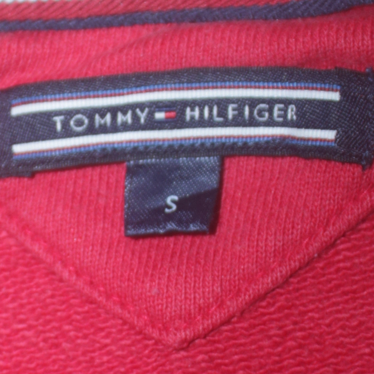 Tommy Hilfiger Men's Red Small Crew Neck Cotton Sweatshirt