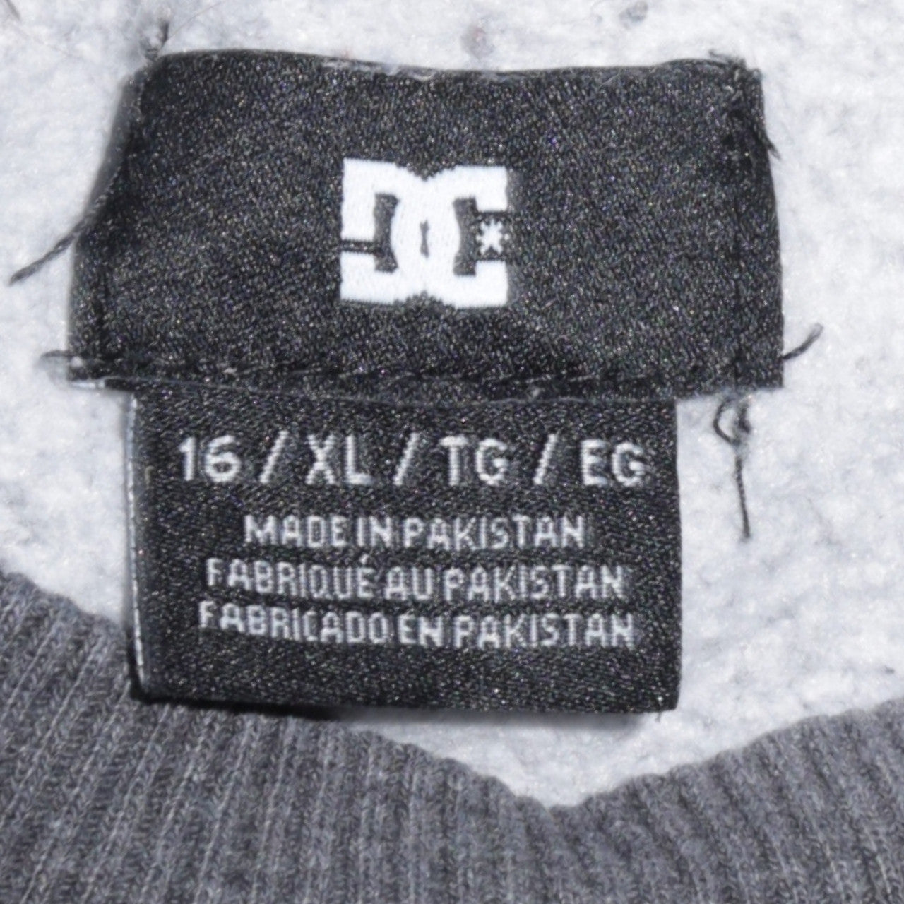 DC Boys Grey Fleece Crew Neck Logo Sweatshirt XL 16 Years