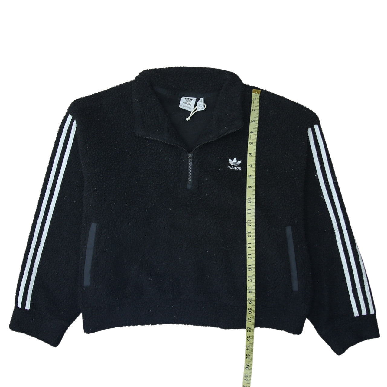 Adidas Womens Black M 1/2 Zip Fleece Sweatshirt Pullover
