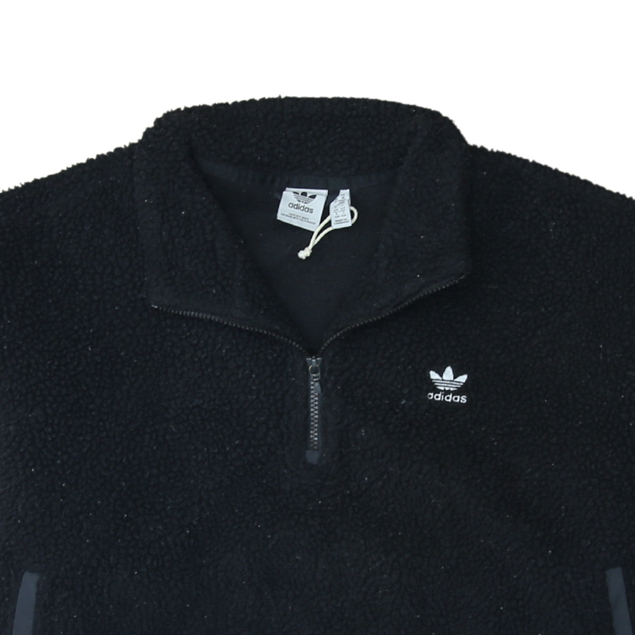 Adidas Womens Black M 1/2 Zip Fleece Sweatshirt Pullover