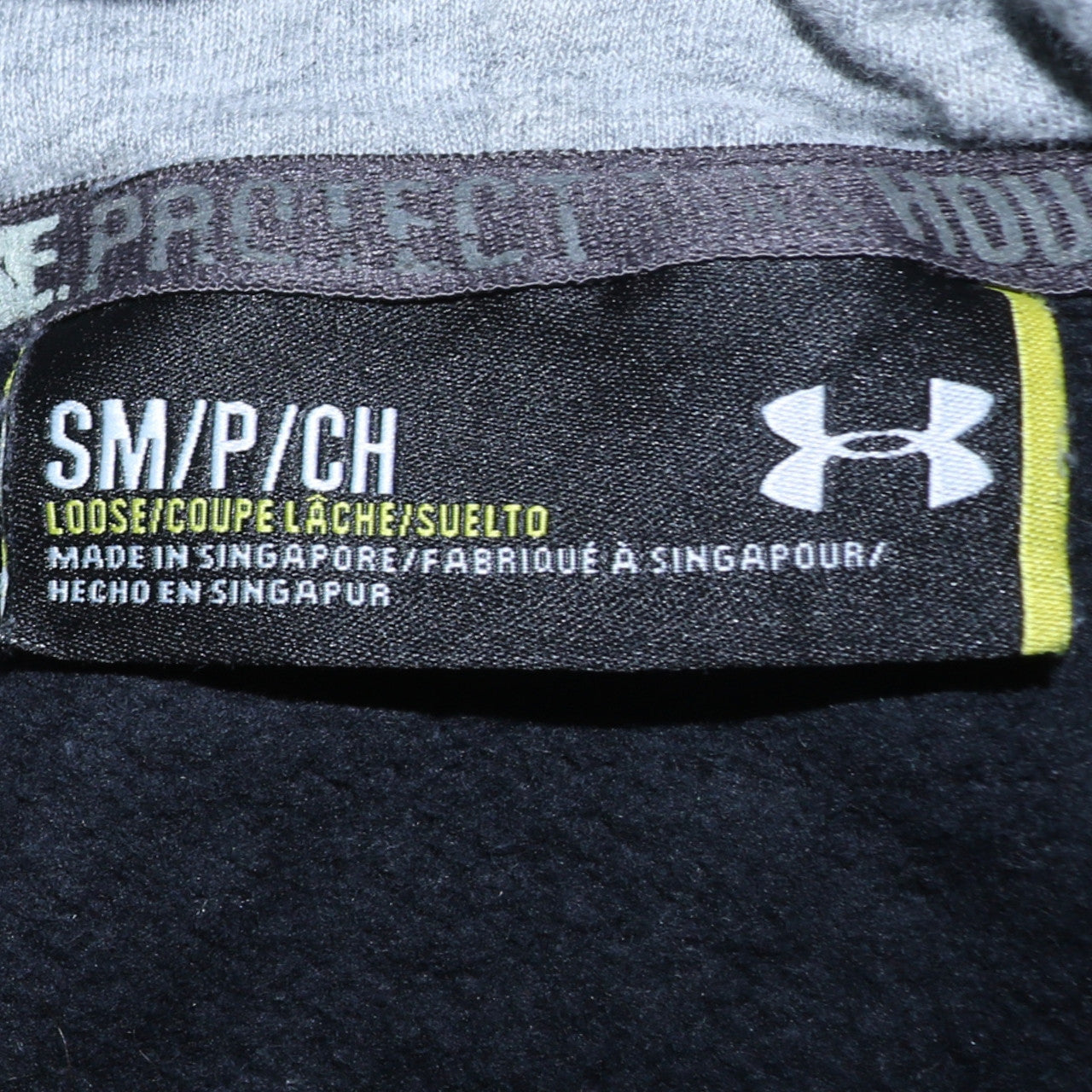 Under Armour Mens Black Loose Fit Pullover Hoodie Size S CENTURY Print