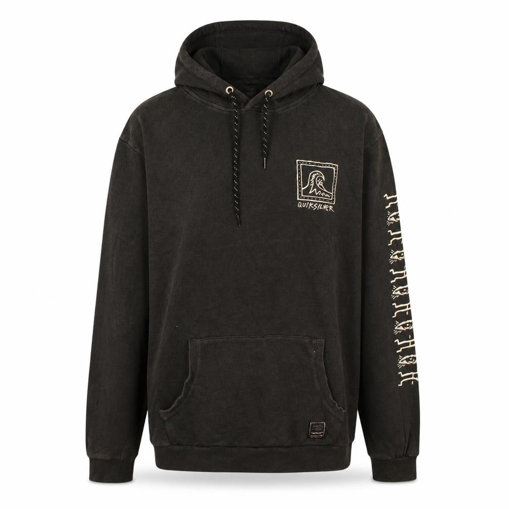 Quiksilver Men’s Black XL Pullover Hoodie with Snake Graphic