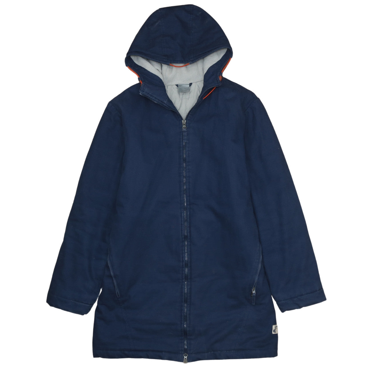 Nike Men's Blue Hooded Parka Coat Size L Full Zip Cotton Blend